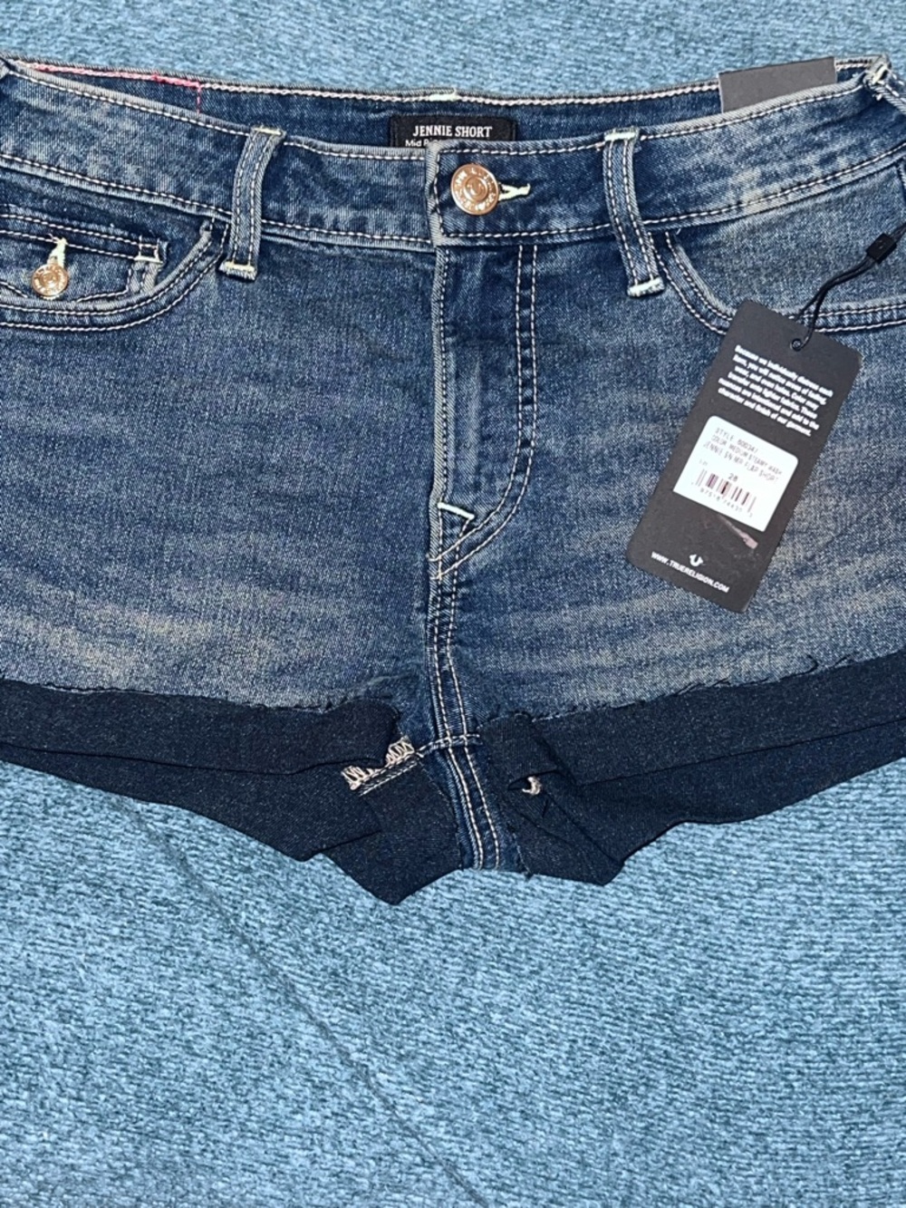 True Religion Jennie Short Denim in Dark Blue
